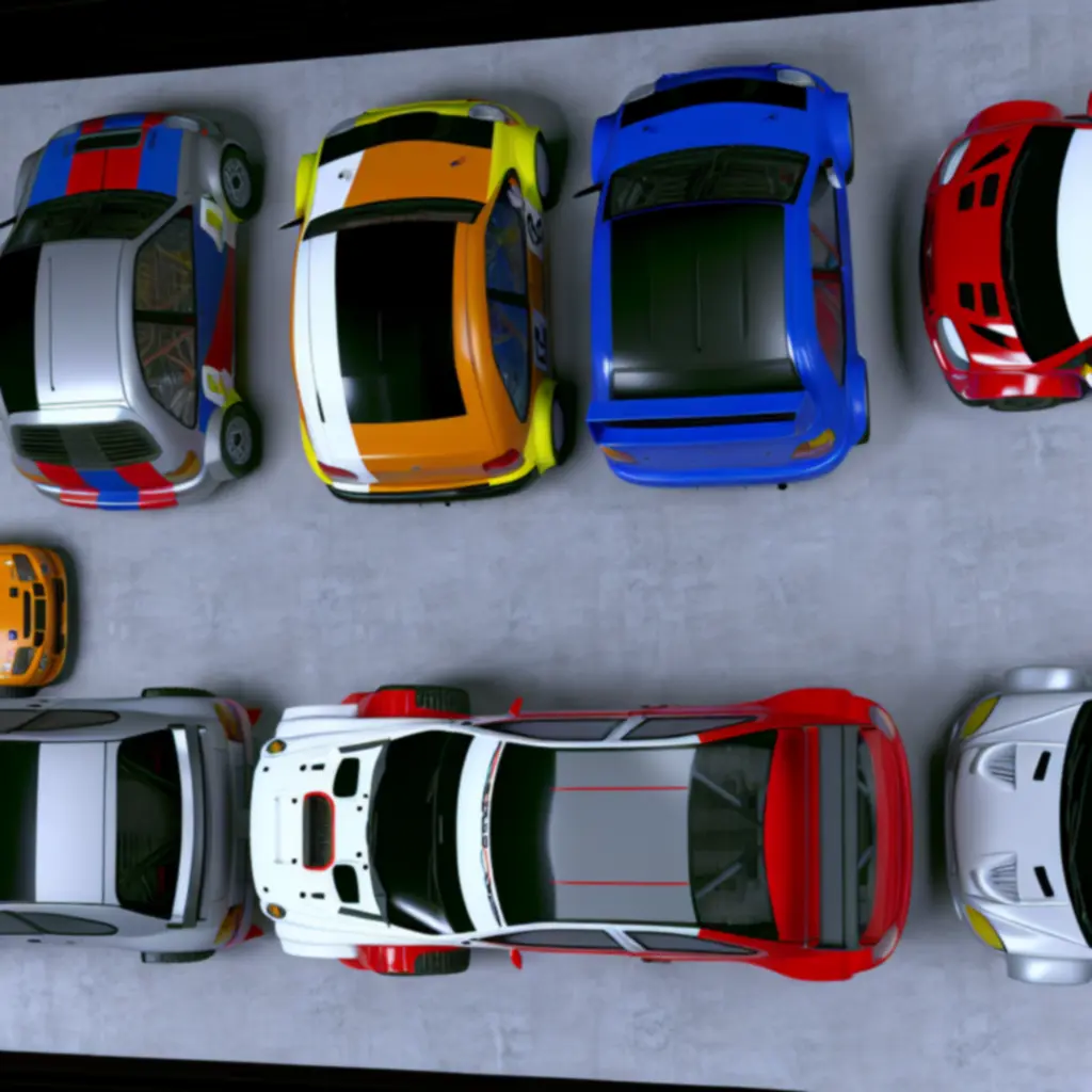 Flota rajdowych samochodów z gry Rush Rally Origins