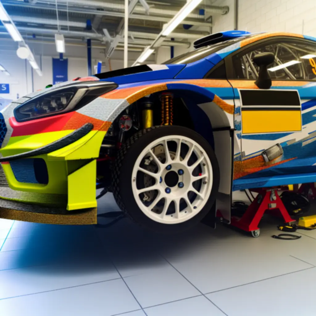 Samochód rajdowy z indywidualnym tuningiem i malowaniem