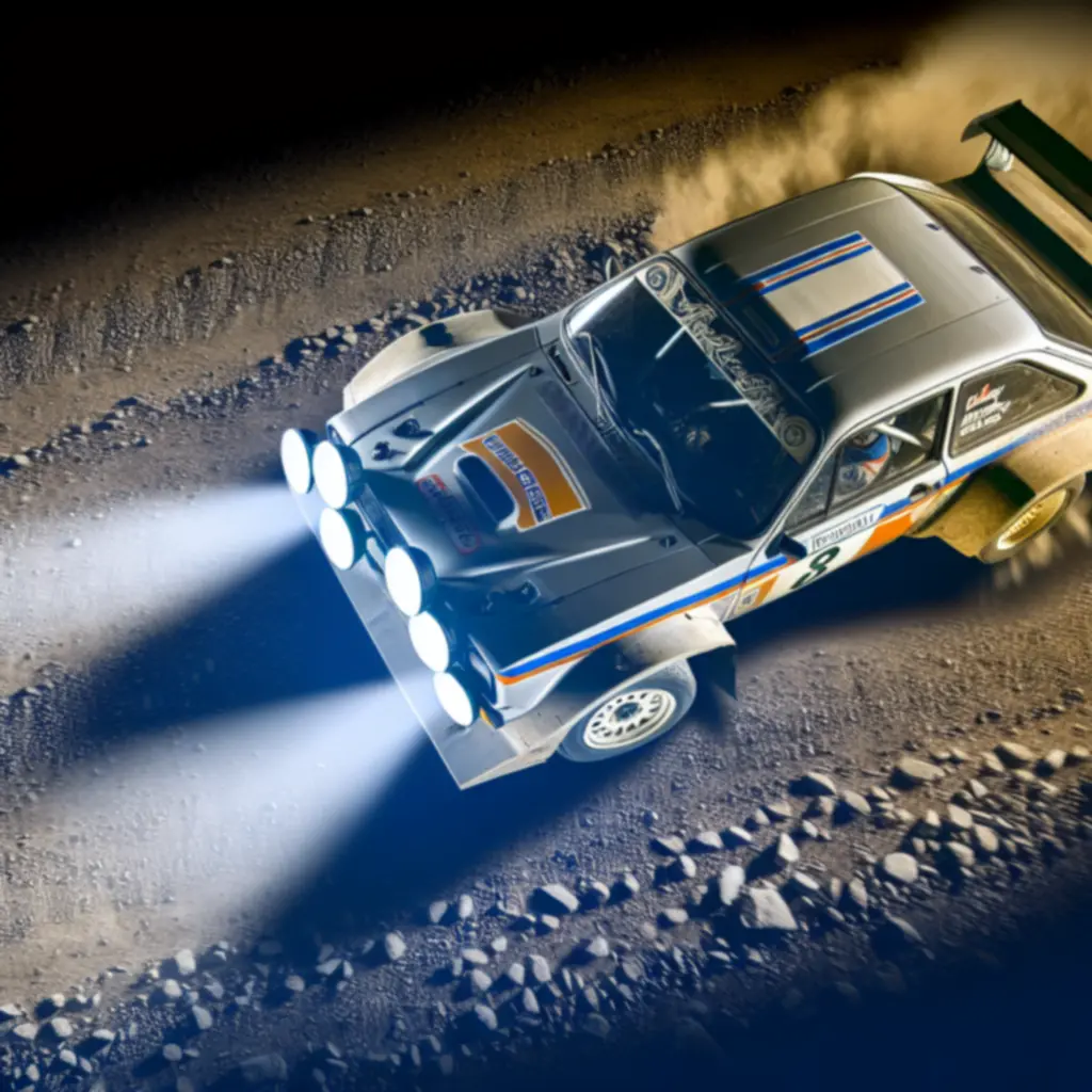 Legendarny rajdowy samochód w dynamicznej scenerii