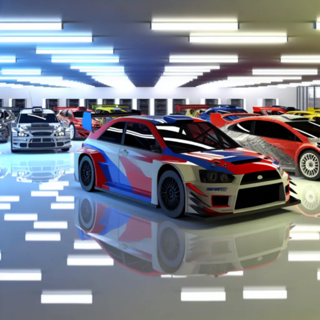 Prezentacja nowych samochodów rajdowych dostępnych w garażu