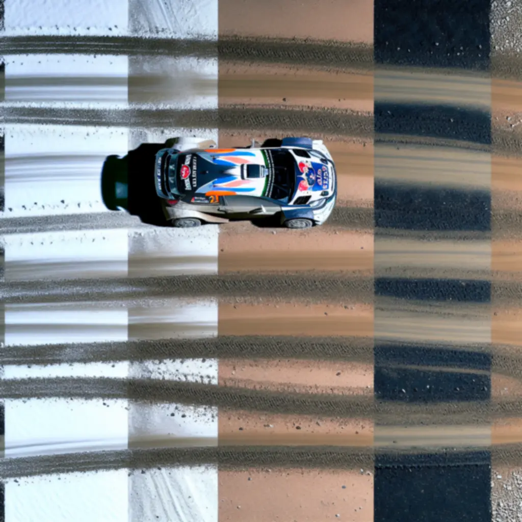 Porównanie różnych nawierzchni tras: asfalt, żwir, błoto i śnieg